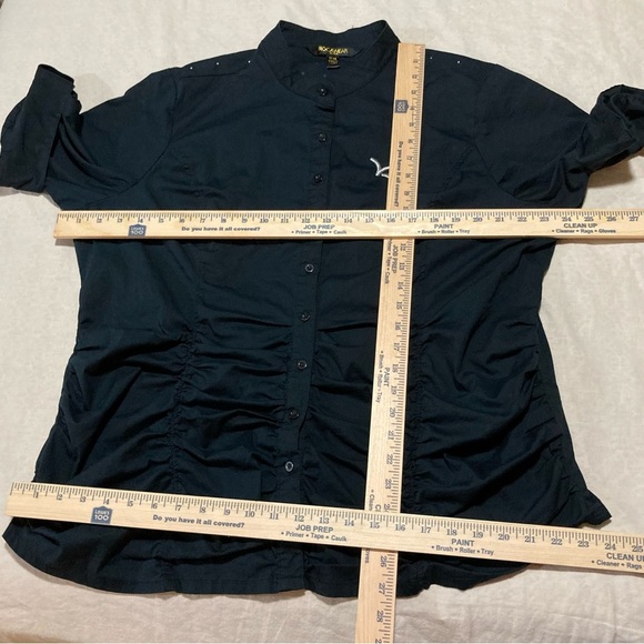 Vintage Rocawear Black‎ Women’s Shirt with Side Ruching and Bedazzled Back - Picture 3 of 14